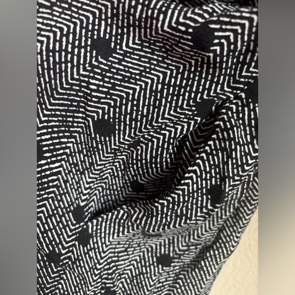 Anthropologie Maeve Galen Black & White Polka Dot Boho Striped Dress L - Picture 8 of 12